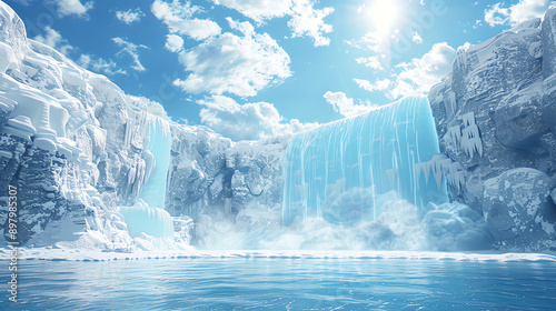 ice waterfall blue