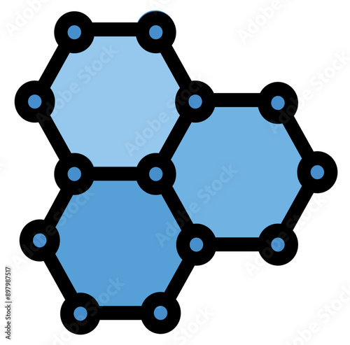 Nanotechnology Filled Line Icon Illustration
