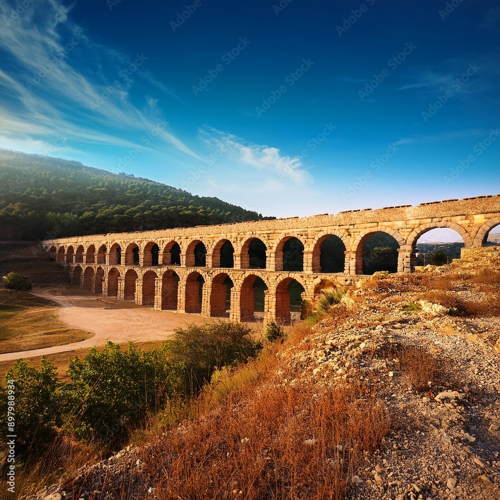 Obraz premium Roman aqueduct, AI generated