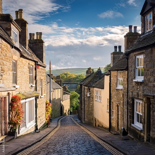 Haworth village, AI generated photo