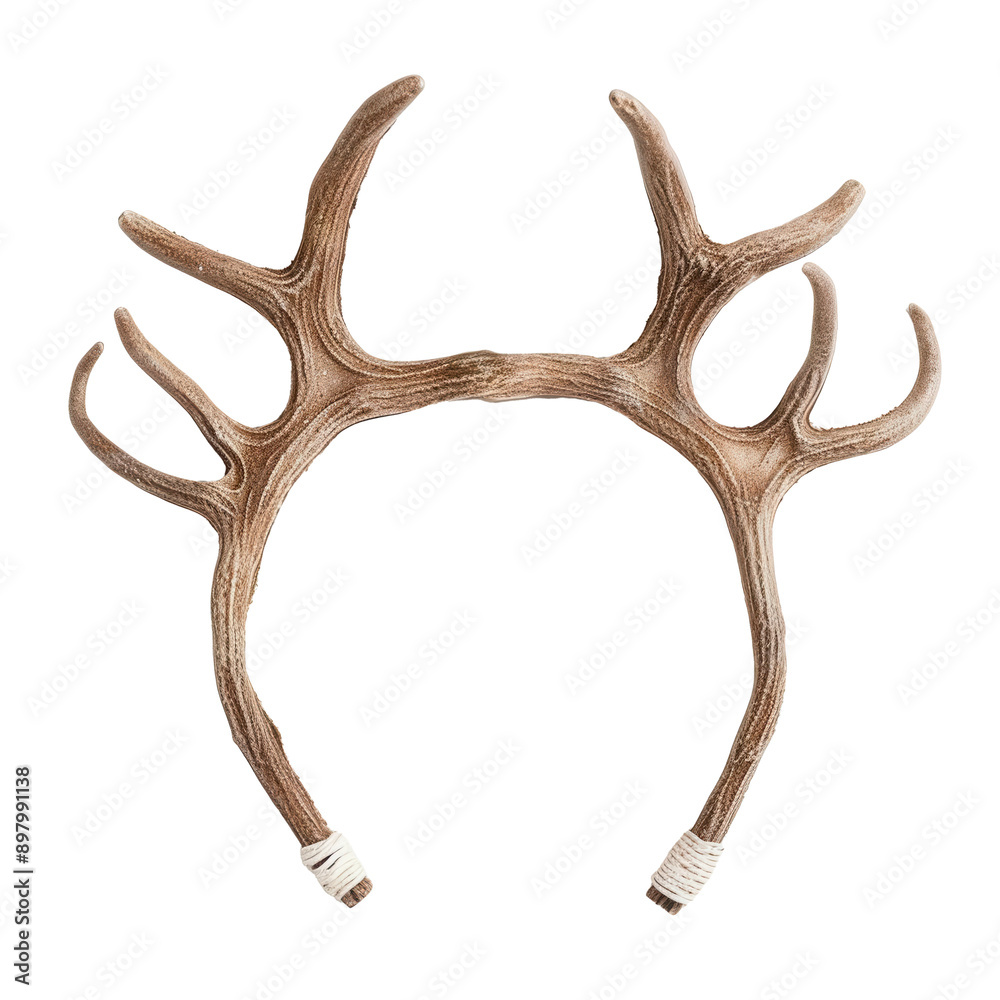 A reindeer antler headband. on transparent background A reindeer antler headband. on transparent background