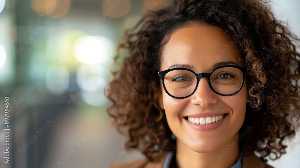 Confident plus size woman smiling, office environment, professional look, bright and cheerful Confident plus size woman smiling, office environment, professional look, bright and cheerful