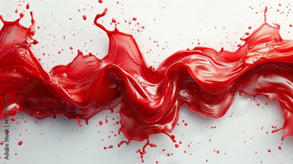 Abstract red paint splash - generative ai