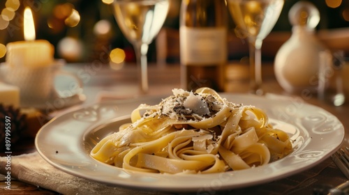 Gourmet Tagliatelle Pasta Dish photo