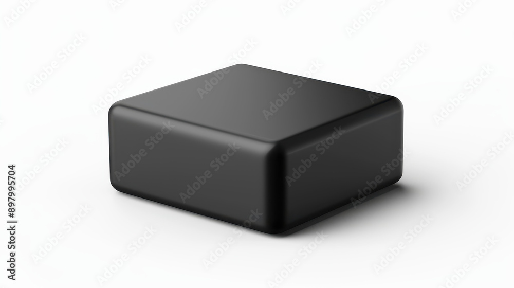 A sleek, black horizontal box viewed from a far top angle, showcasing its minimalist design in a 3D illustration. A sleek, black horizontal box viewed from a far top angle, showcasing its minimalist design in a 3D illustration.