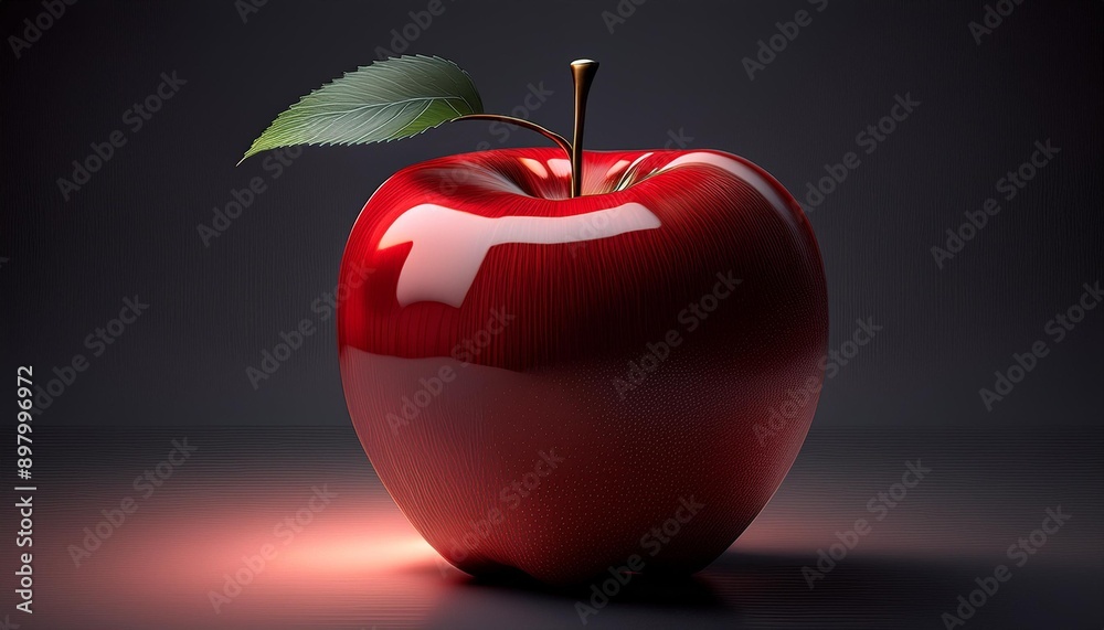 Obraz premium red apple on black