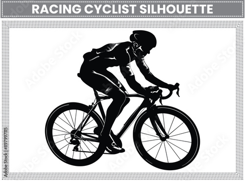 Racing Cyclist silhouette, Bicycle icon, Bicycle race silhouettes Cycling race flat icon, Cyclist sign, Road Cyclist Silhouette, Sports