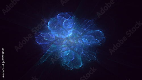 3D manual rendering abstract colorful fractal light background. Its not AI Generatd illustration.