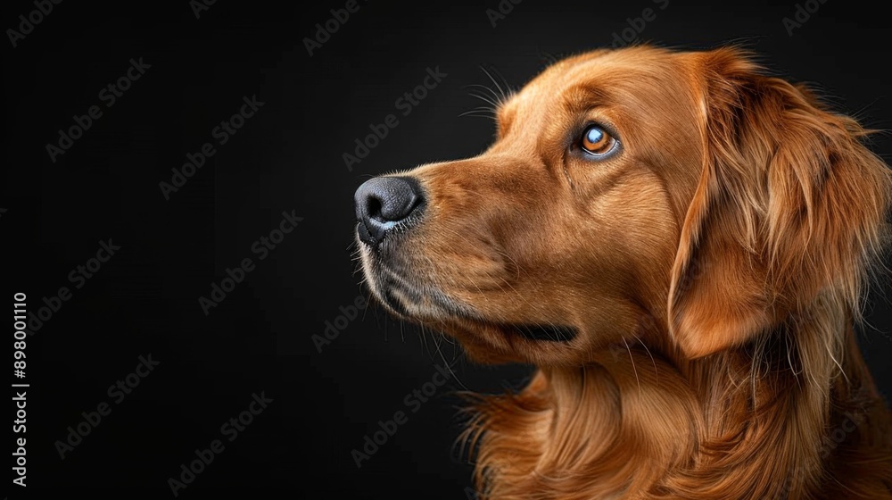 Profile portrait of a golden retriever - generative ai Profile portrait of a golden retriever - generative ai