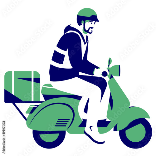 Man delivering order on moped