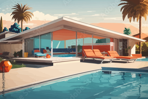 Retro style an eichler with a pool