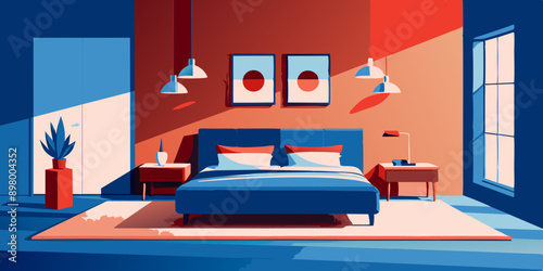 Chic Light Bedroom Decor Featuring Double Bed and Matching Tables