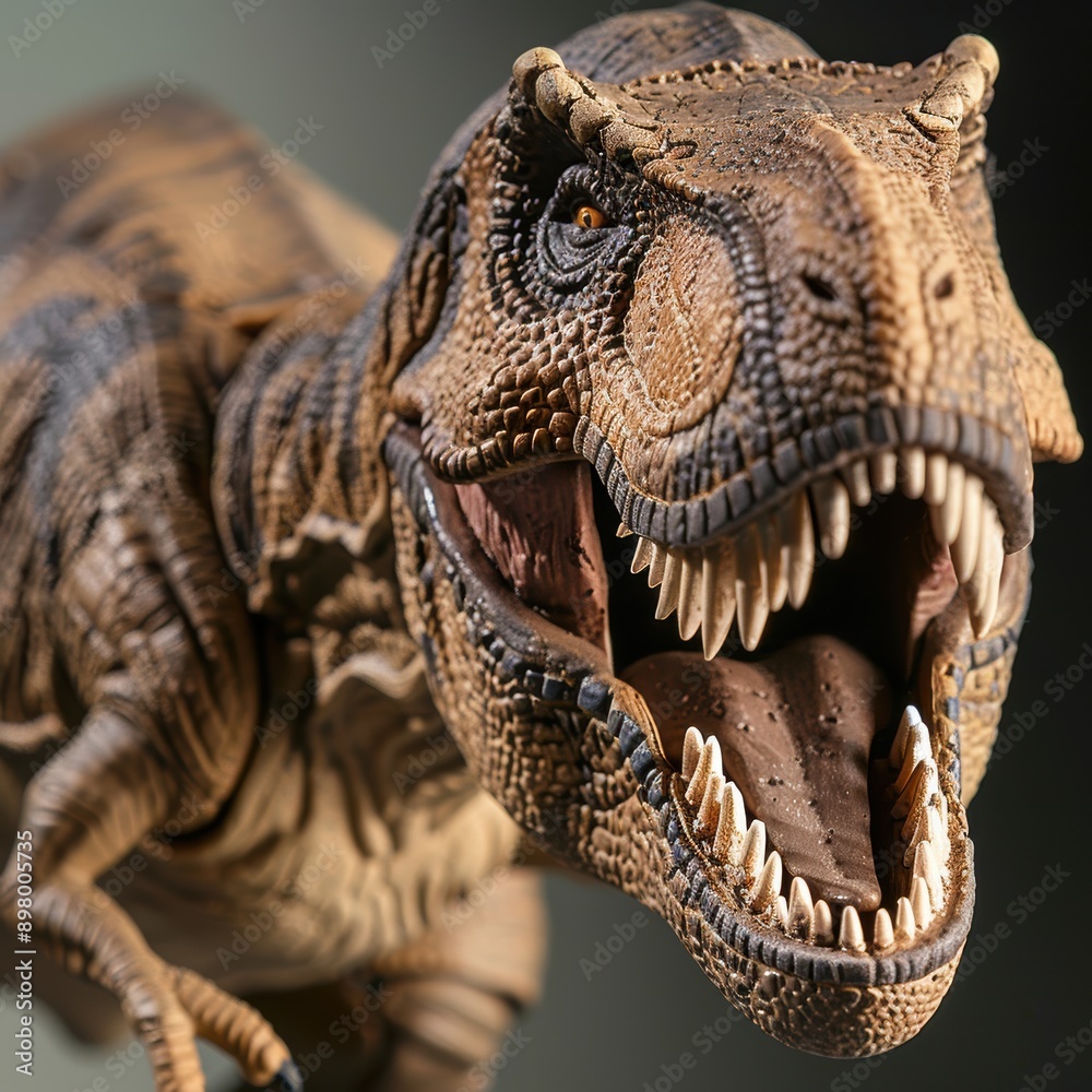 Tyrannosaurus Rex toy stands majestically amidst a lush, prehistoric landscape. This detailed figure captures the power and ferocity of the iconic dinosaur, perfect for educational purposes. Tyrannosaurus Rex toy stands majestically amidst a lush, prehistoric landscape. This detailed figure captures the power and ferocity of the iconic dinosaur, perfect for educational purposes.
