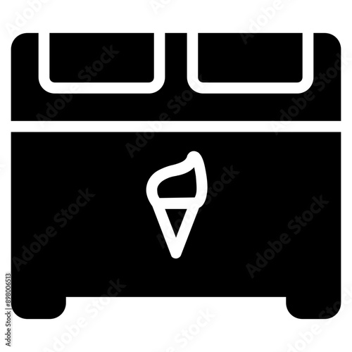 Freezer Solid Icon Illustration