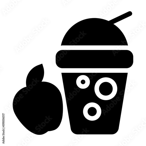 Smothie Solid Icon Illustration