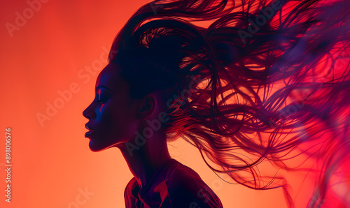 graphic advertising images focusing on beauty and hair