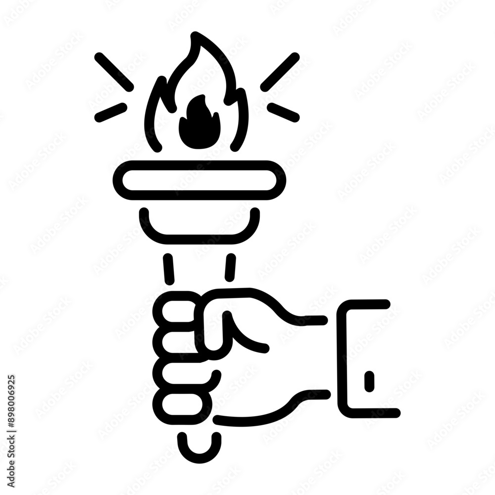 A freedom light icon designed in glyph style A freedom light icon designed in glyph style