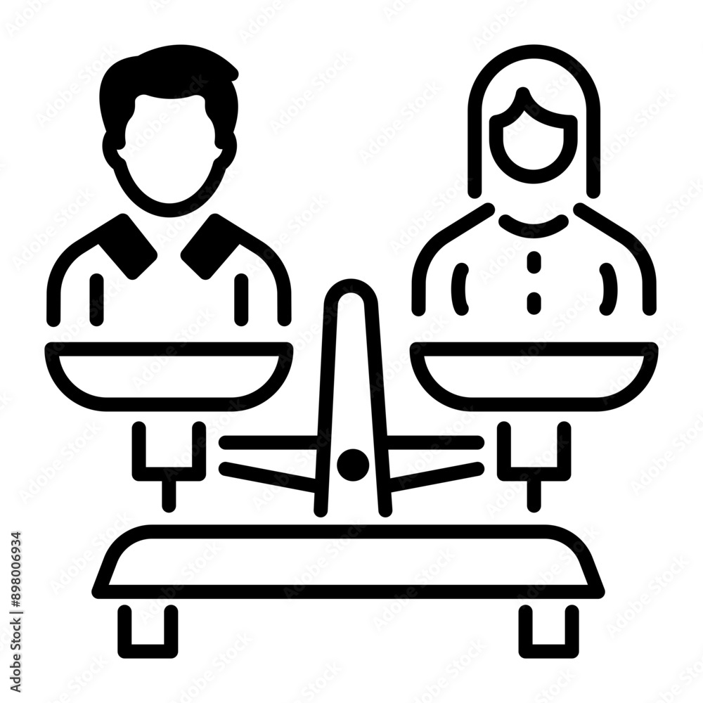 Gender equality icon designed in line style Gender equality icon designed in line style