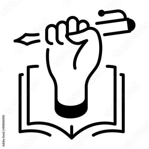 An education rights icon designed in glyph style 