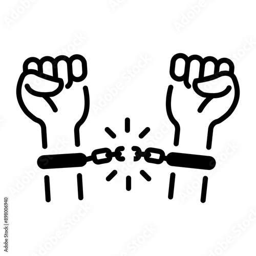 A freedom icon designed in line style 