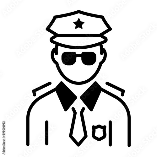 An outline style icon of law enforcement 