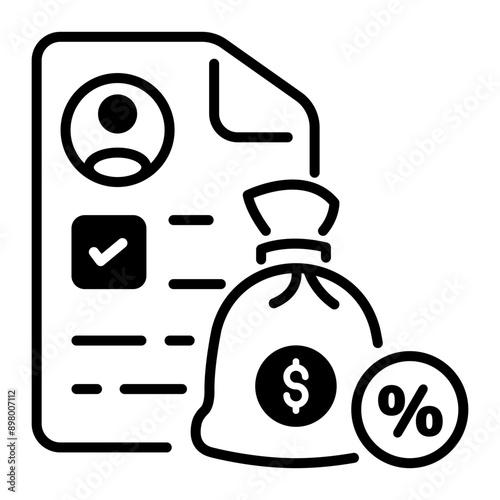 Taxation icon designed in outline style 
