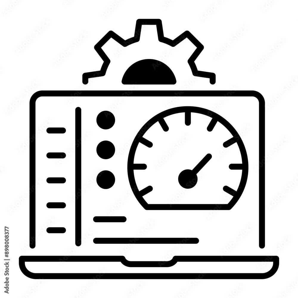 An outline style icon of performance dashboard An outline style icon of performance dashboard