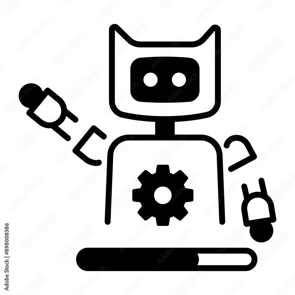 Robot setting icon in glyph style Robot setting icon in glyph style