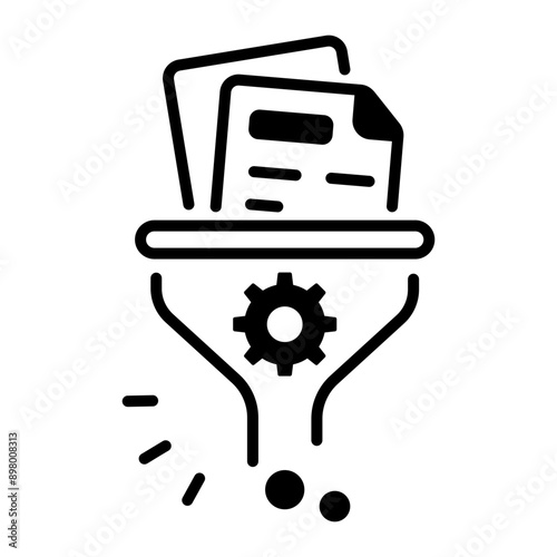 A linear style icon of filtered data