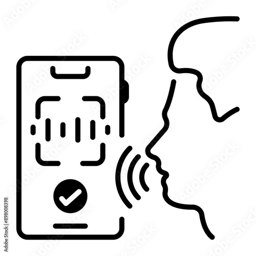 A linear style icon of voice recognition
