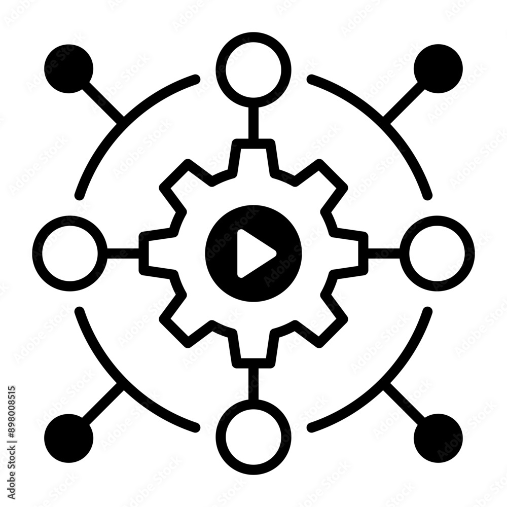 Automated system icon in linear style Automated system icon in linear style