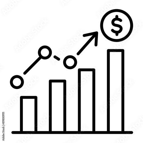 An outline style icon of profit analysis 