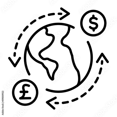 Global trade icon in line style  