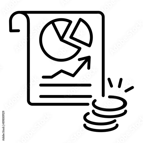 A line icon of financial report 