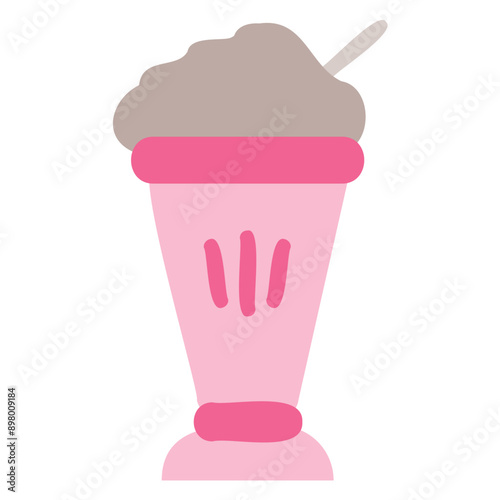 Milkshake Flat Icon Illustration