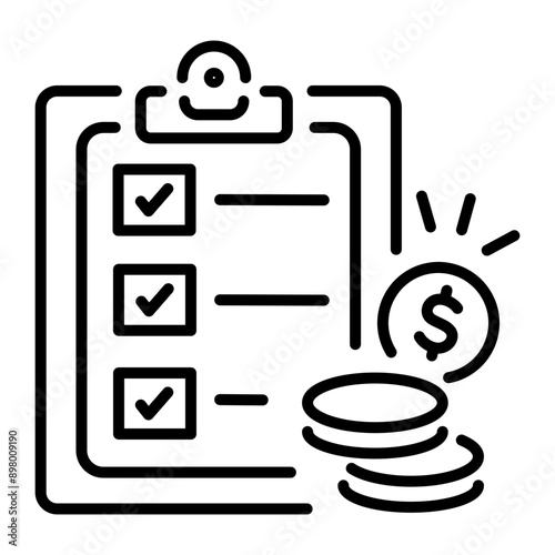 An outline icon of financial planning assessment 