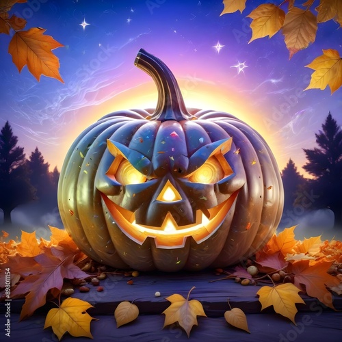 Halloween symbol smiling pumpkin
