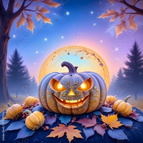 Halloween symbol smiling pumpkin