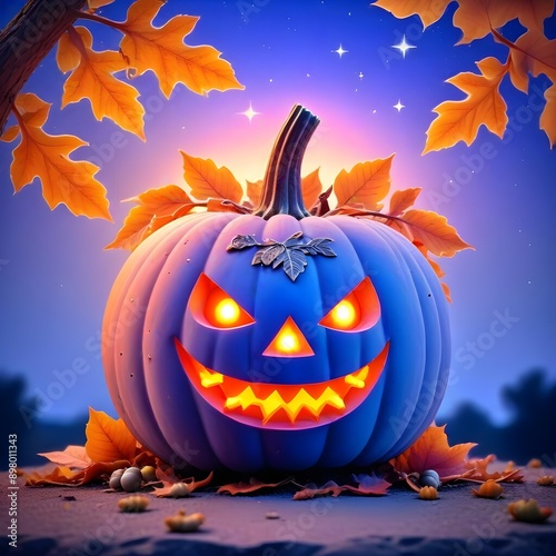 Halloween symbol smiling pumpkin