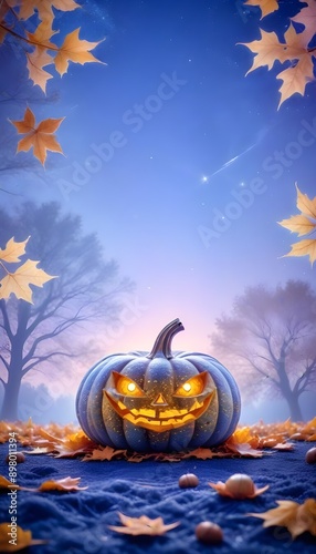 Halloween symbol smiling pumpkin