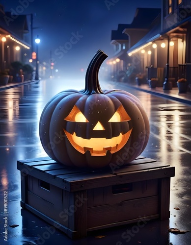 Halloween symbol smiling pumpkin