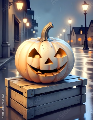 Halloween symbol smiling pumpkin