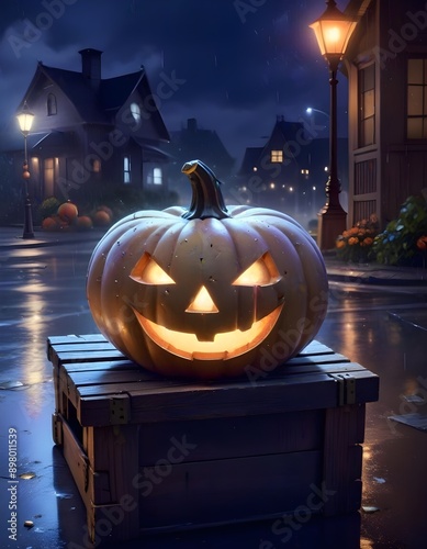 Halloween symbol smiling pumpkin