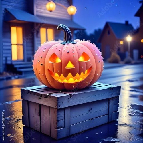 Halloween symbol smiling pumpkin