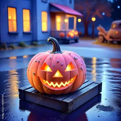 Halloween symbol smiling pumpkin