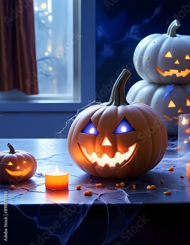Halloween symbol smiling pumpkin