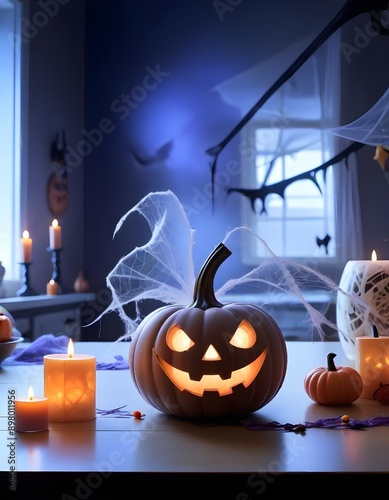 Halloween symbol smiling pumpkin