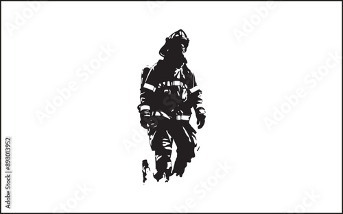 Fireman gesture silhouette. Good use for symbol, logo, web icon, mascot, sign, or any design you want. accident, emblem, emergency, firefighters, extinguishing, emergency exit, lifestyles, protective