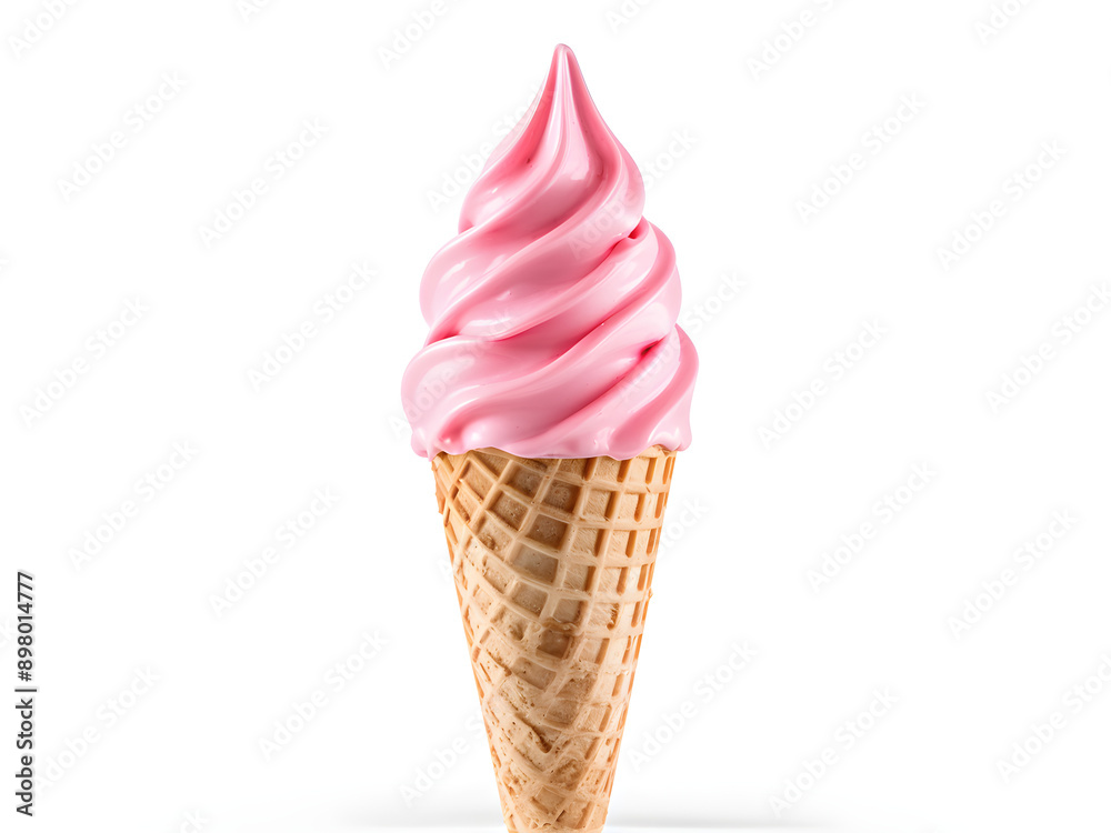 Pink ice cream cone isolated on white background with clipping path. Close up
Pink ice cream cone isolated on white background with clipping path. Close up