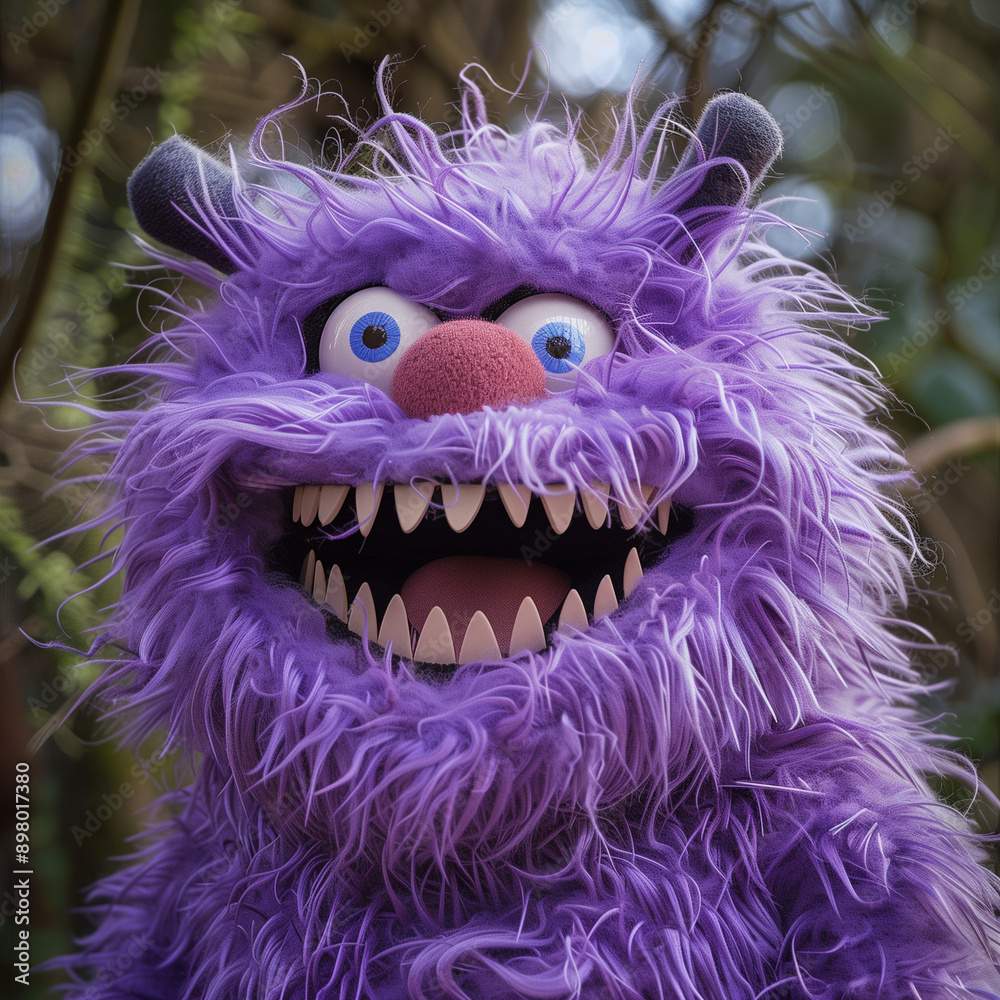 A fun furry happy purple monster A fun furry happy purple monster